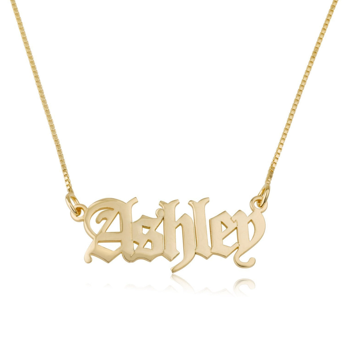 Personalized Old English Gothic Name Necklace