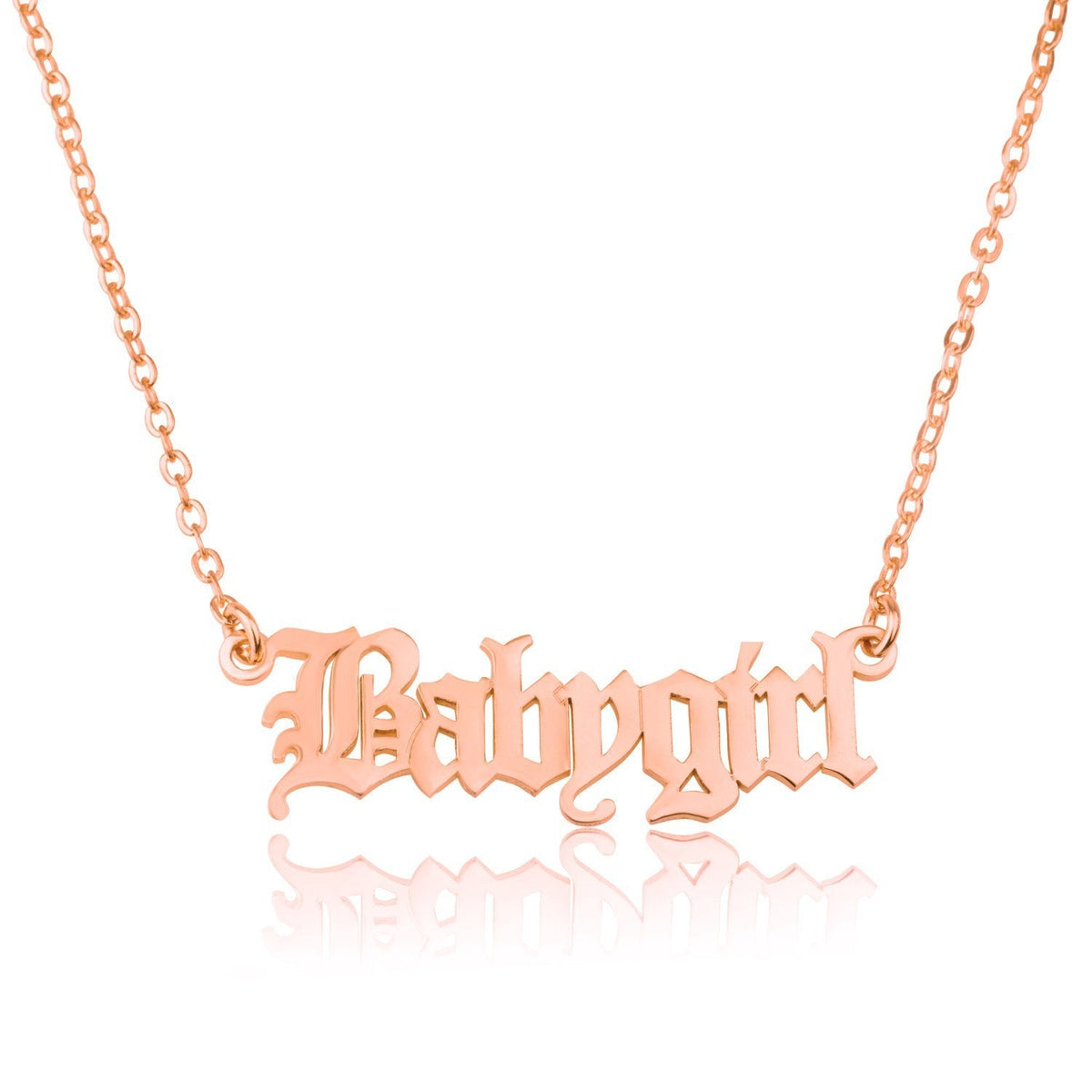 Personalized Old English Gothic Name Necklace