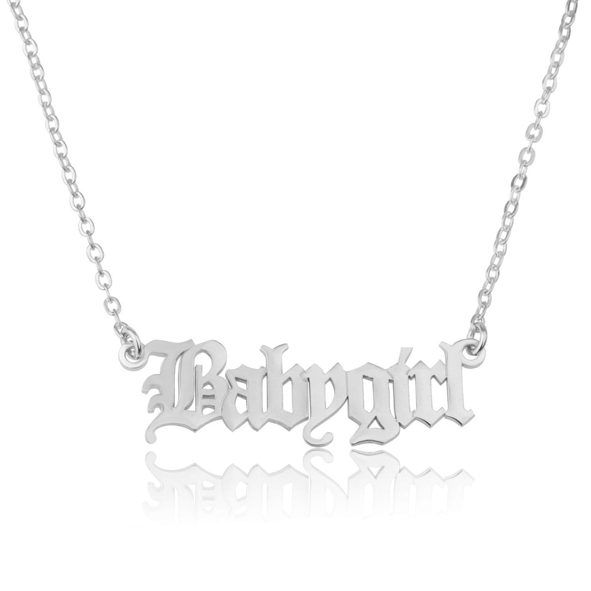 Personalized Old English Gothic Name Necklace