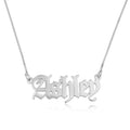 Personalized Old English Gothic Name Necklace