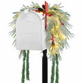 Chuangdi 36" Pre-Lit Christmas Mailbox Swag Wreath with Pine Cones & Red Berries