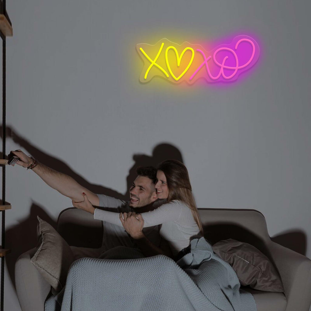I Love You Pink Heart LED Neon Wall Sign