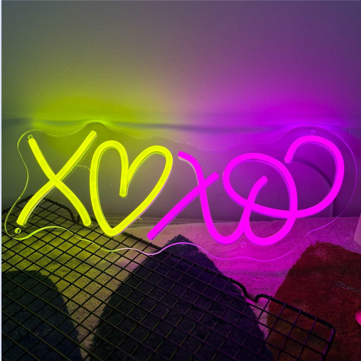 I Love You Pink Heart LED Neon Wall Sign