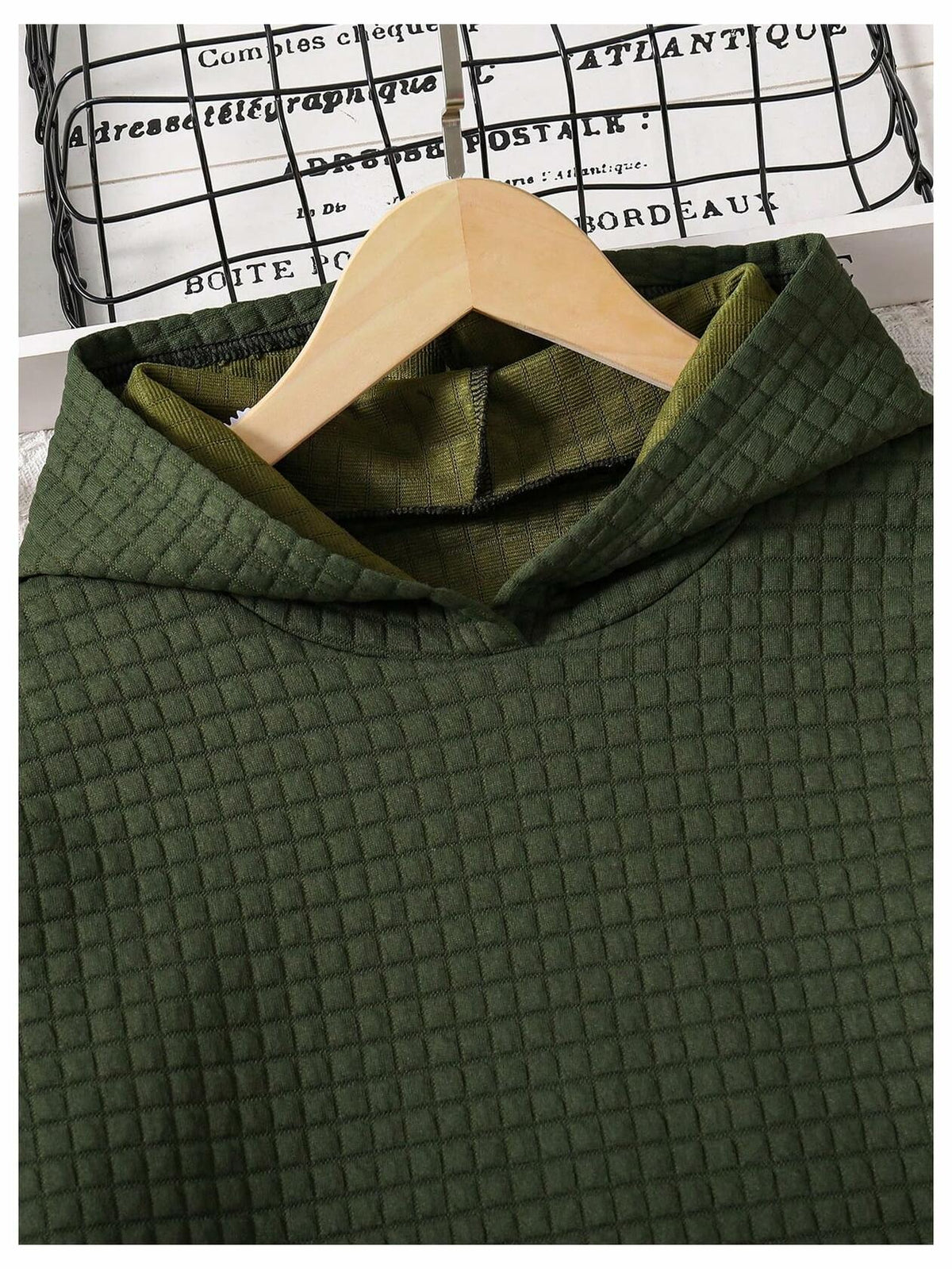 Girls' Olive Waffle-Knit Hoodie & Flared Pants Set – Size 8