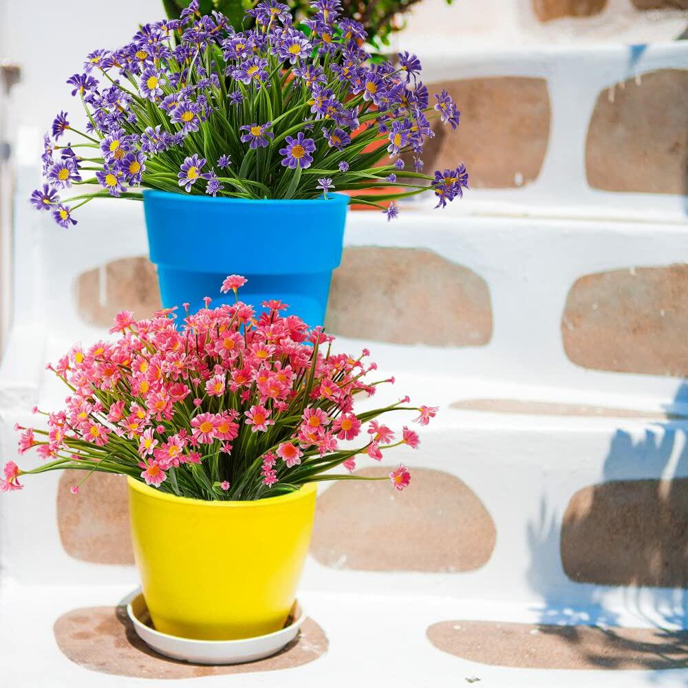 UV-Resistant Artificial Daisy & Sunflower Bundles – Set of 8