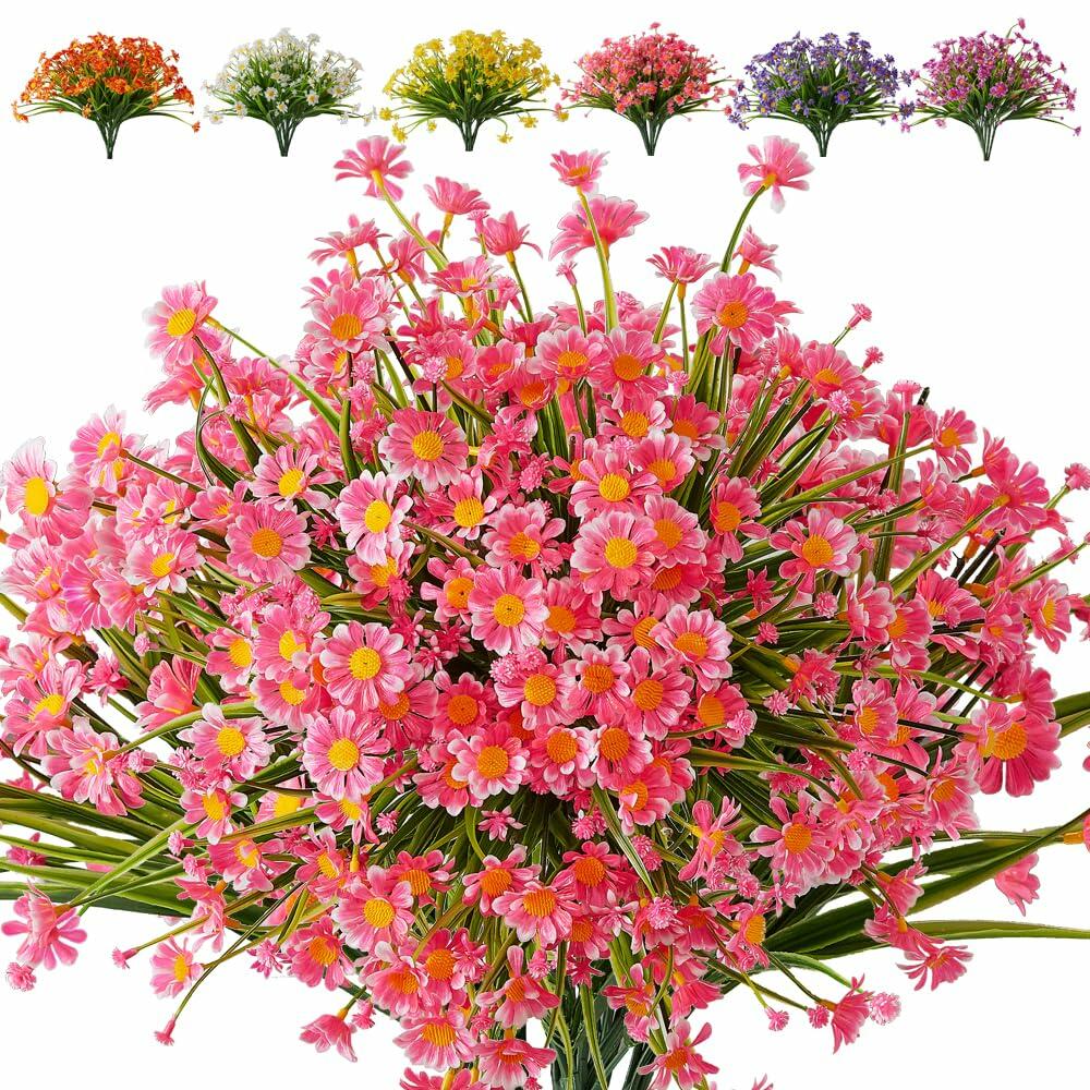 UV-Resistant Artificial Daisy & Sunflower Bundles – Set of 8