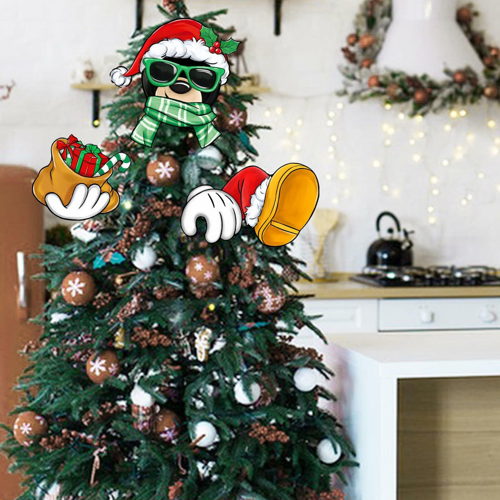 Bolisom Christmas Fence Peeker Garden Yard Sign Outdoor Christmas Decor