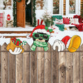 Bolisom Christmas Fence Peeker Garden Yard Sign Outdoor Christmas Decor