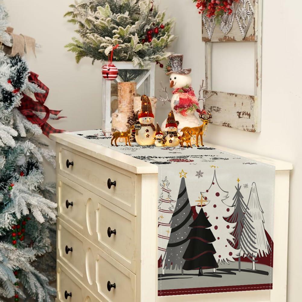 Burgundy Christmas Table Runner – 13 x 72 in