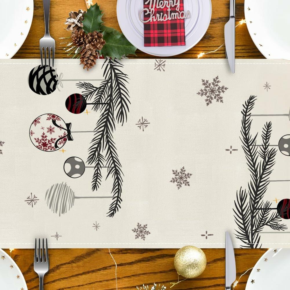 Burgundy Christmas Table Runner – 13 x 72 in