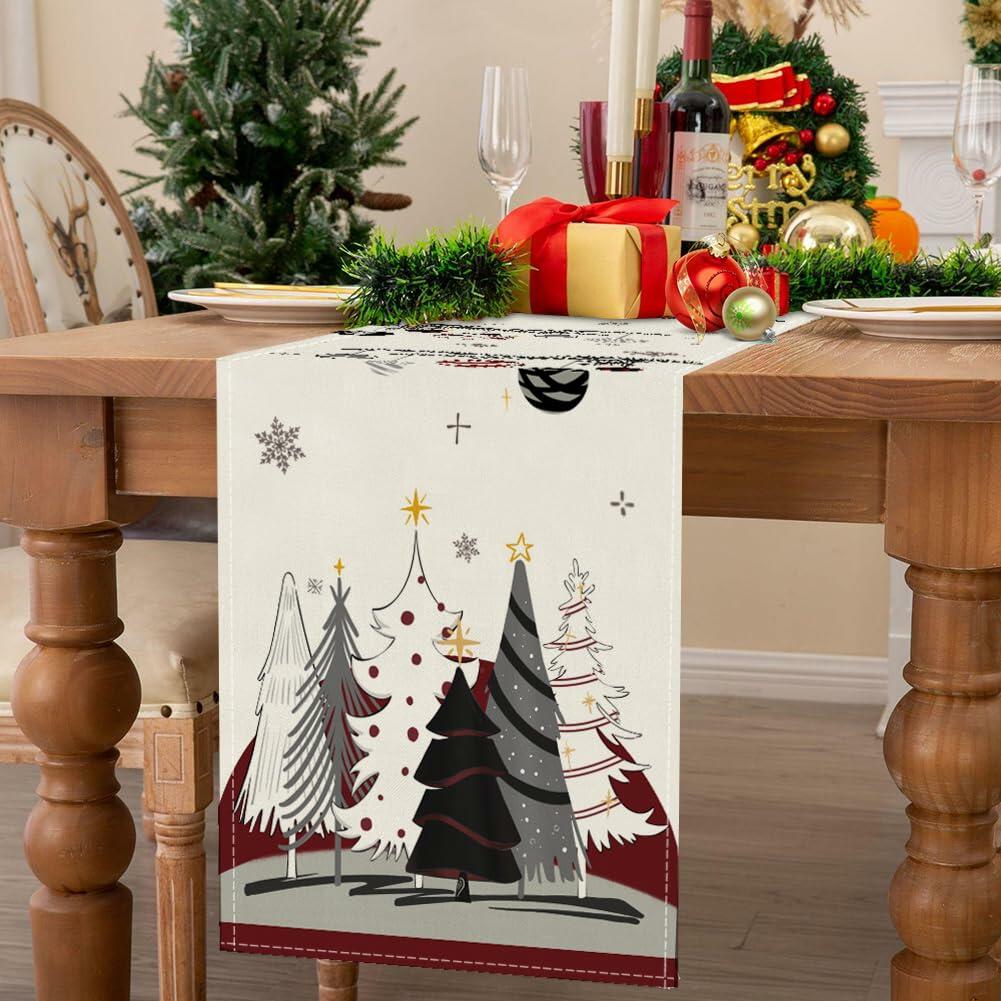 Burgundy Christmas Table Runner – 13 x 72 in