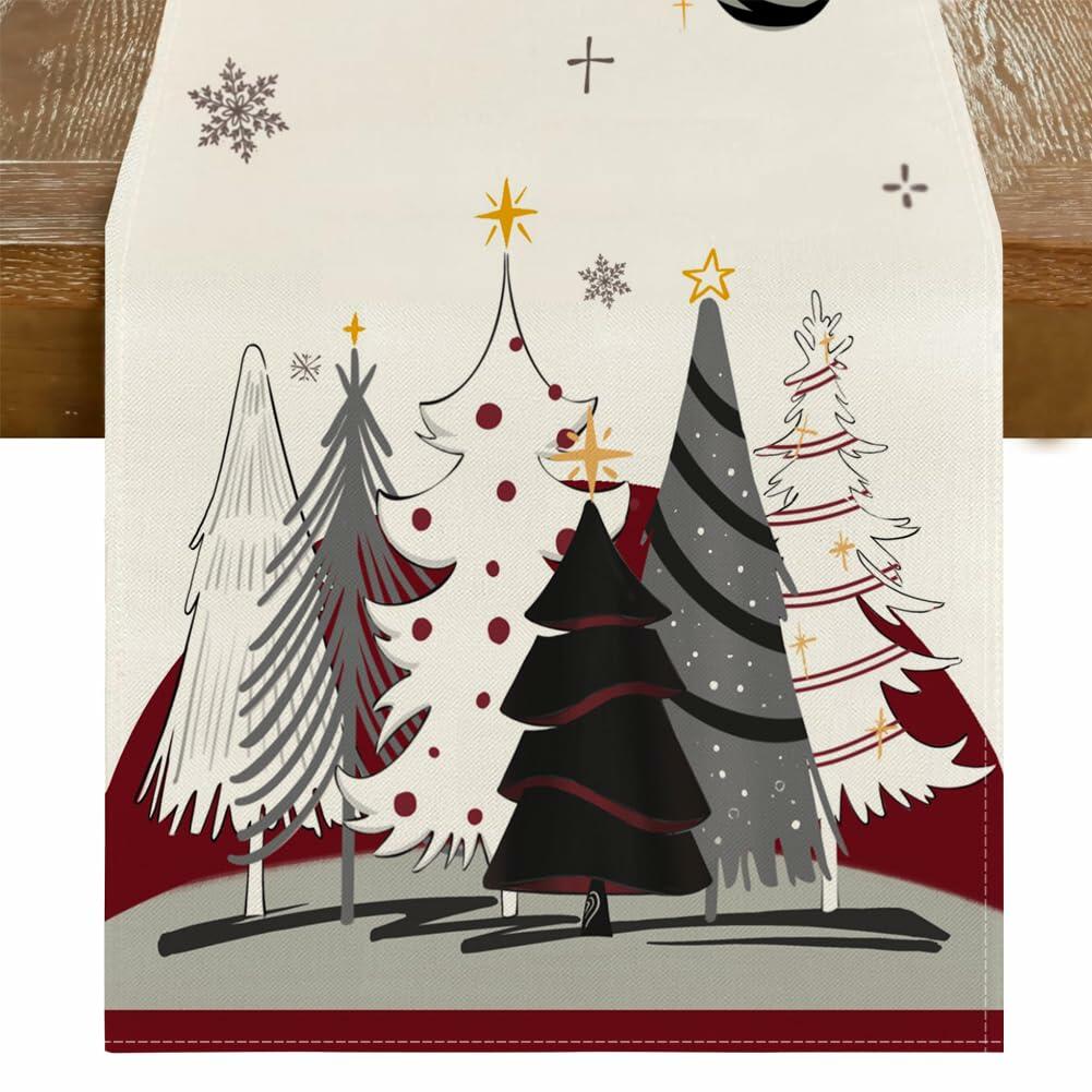 Burgundy Christmas Table Runner – 13 x 72 in