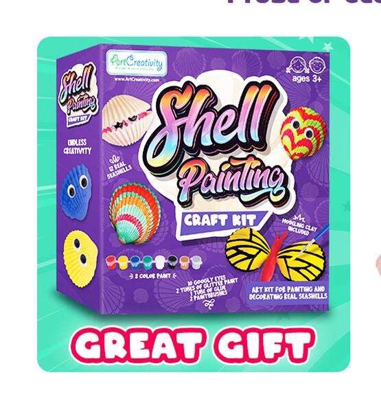 ArtCreativity Shell-Painting Craft Kit, Ages 3+