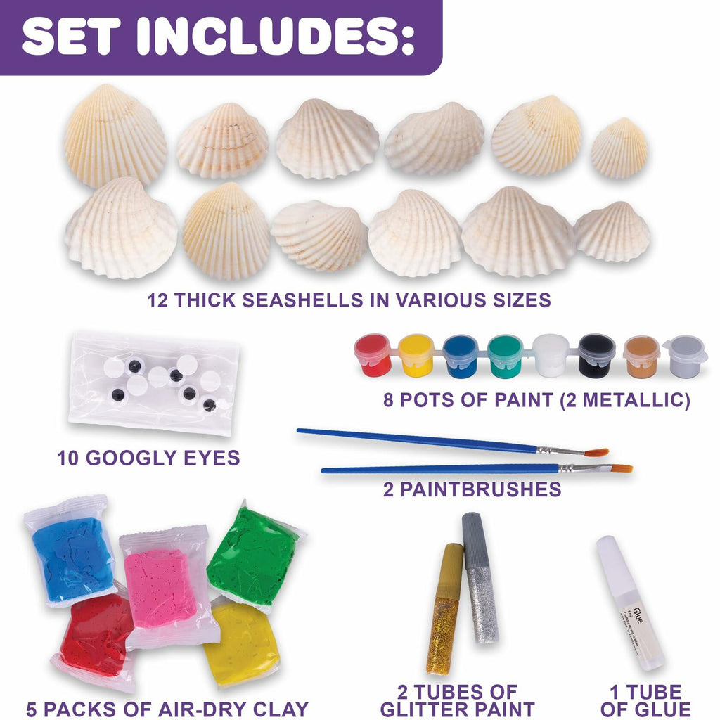 ArtCreativity Shell-Painting Craft Kit, Ages 3+