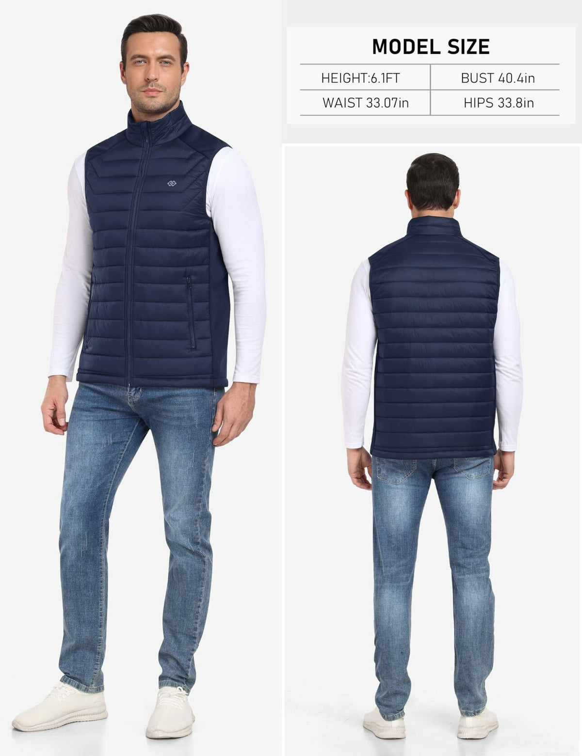 MoFiz Men's Puffer Vest – Navy, 3XL