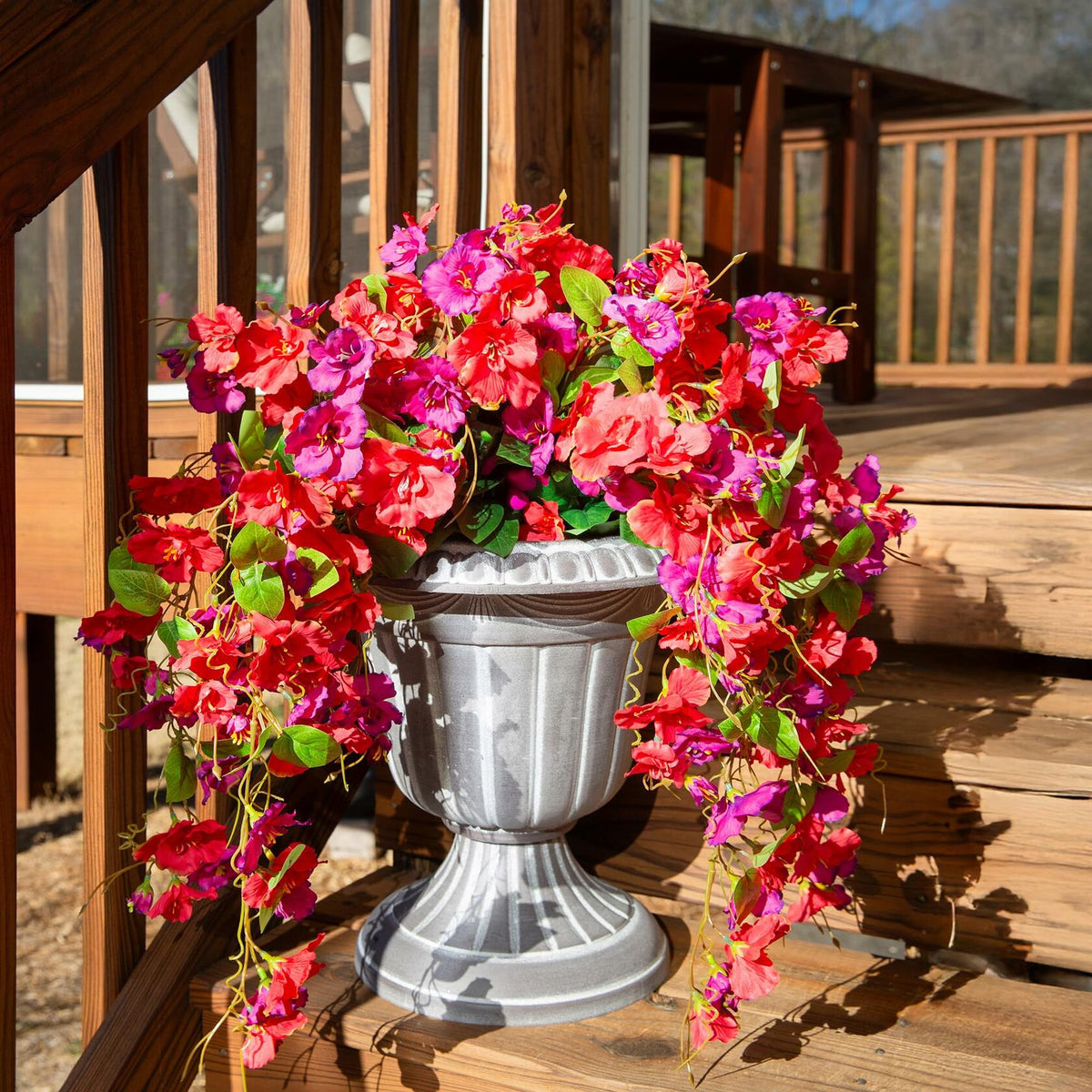UV-Resistant Artificial Hanging Hibiscus Flowers – Set of 2