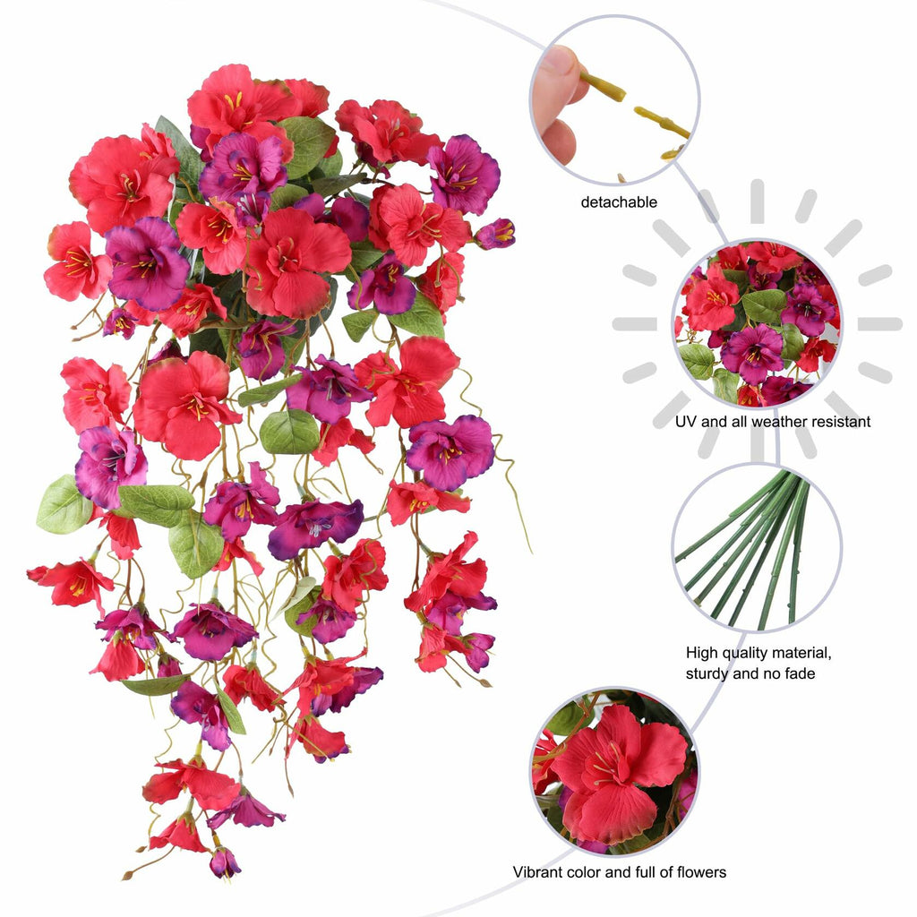 UV-Resistant Artificial Hanging Hibiscus Flowers – Set of 2