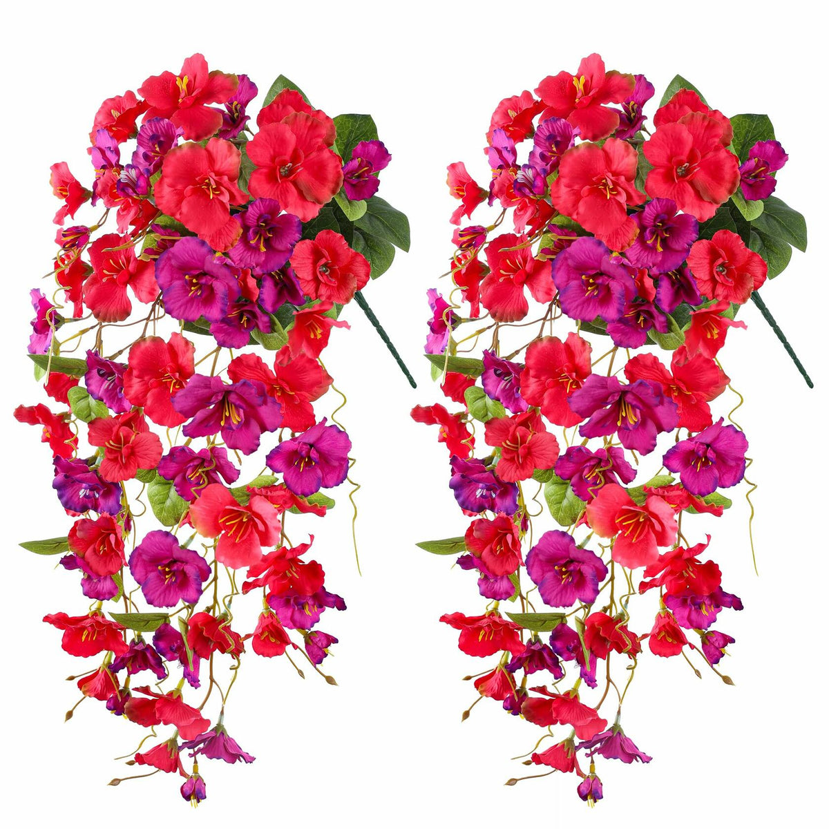 UV-Resistant Artificial Hanging Hibiscus Flowers – Set of 2
