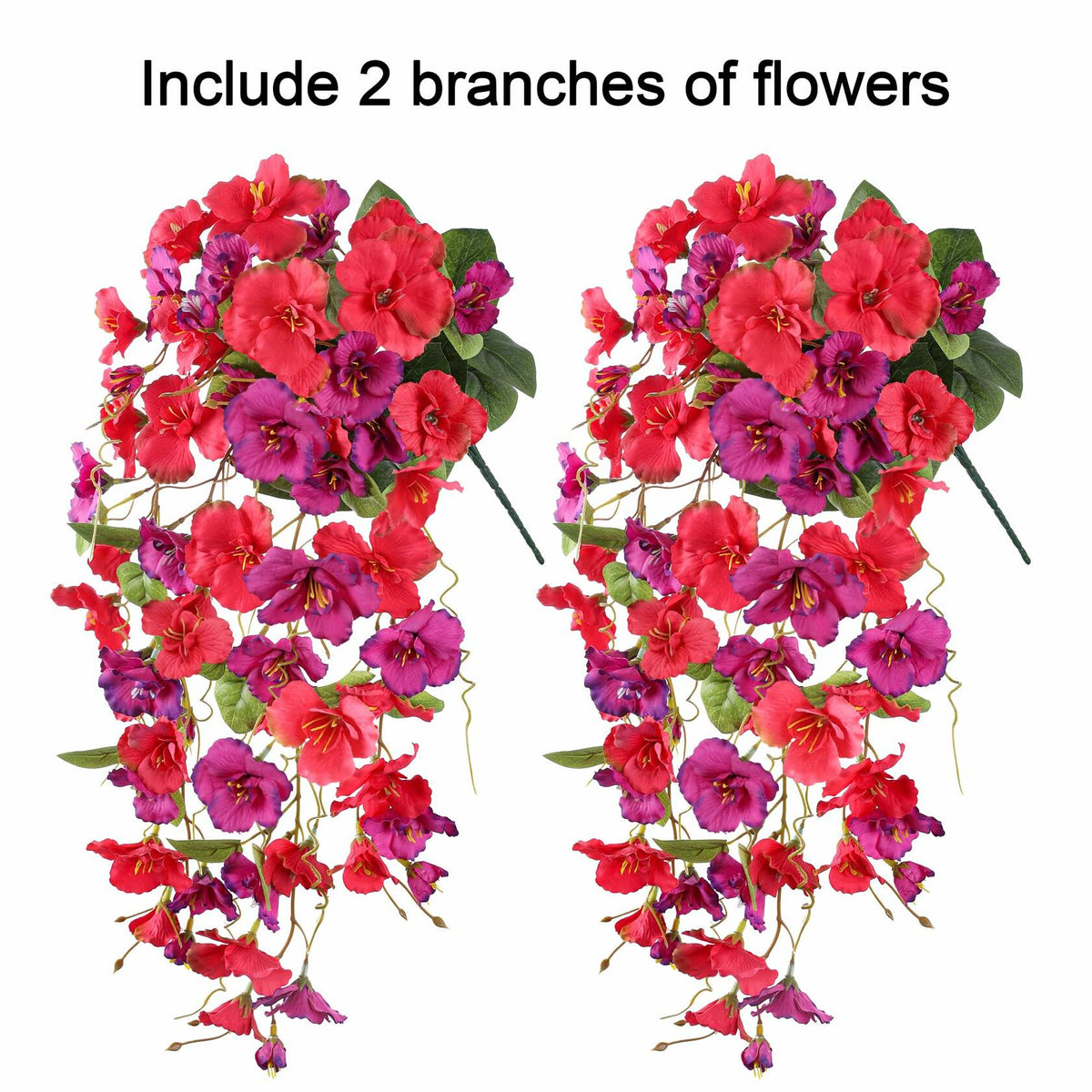 UV-Resistant Artificial Hanging Hibiscus Flowers – Set of 2