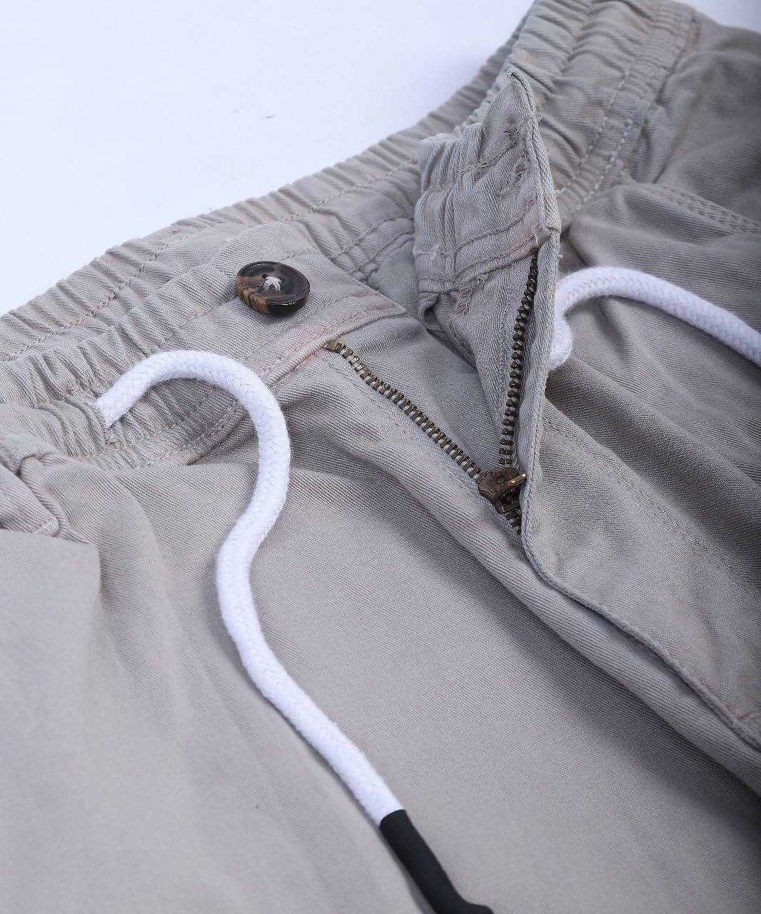 Charbonnier Men's Cotton Cargo Shorts – Light Grey, 38
