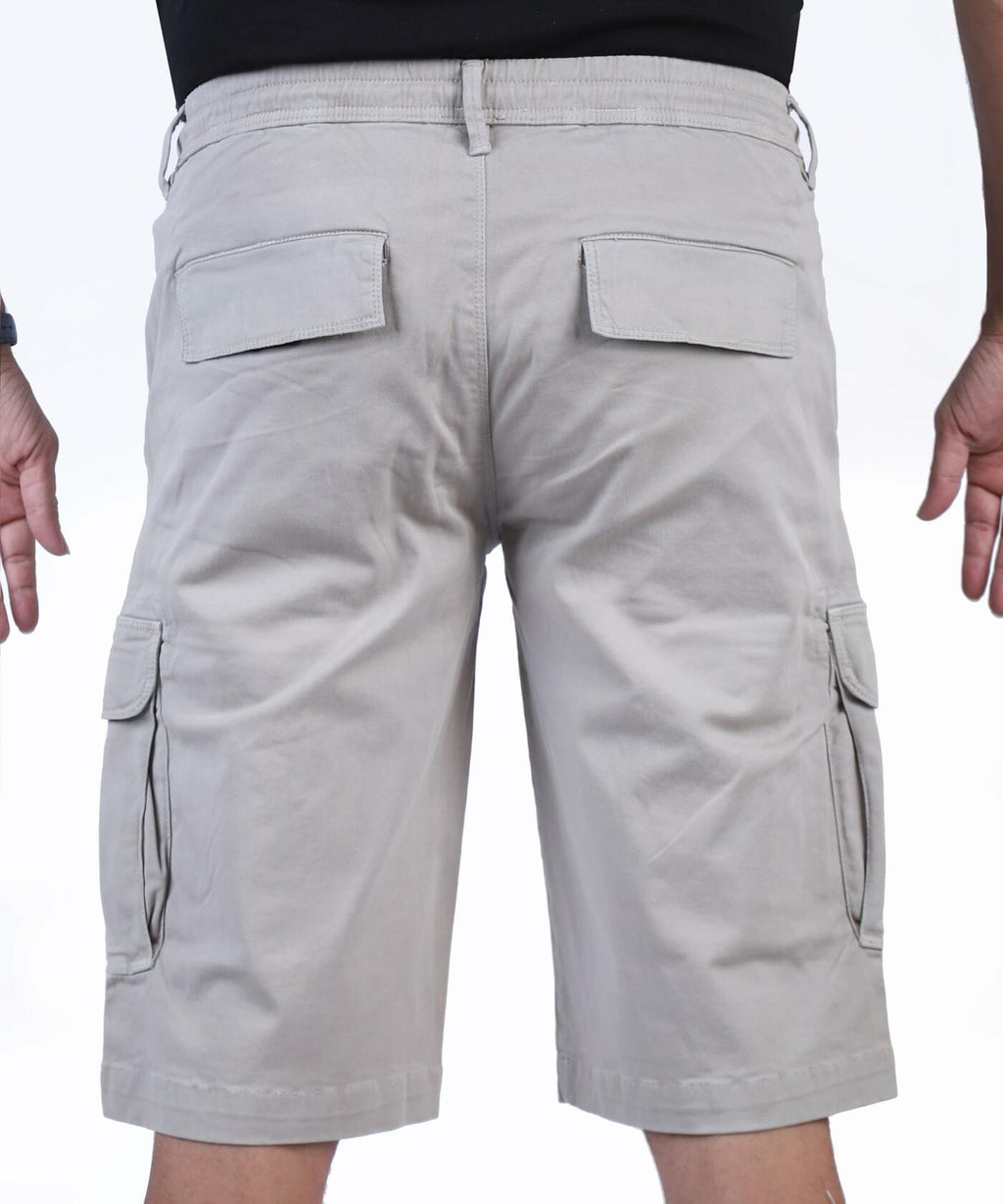 Charbonnier Men's Cotton Cargo Shorts – Light Grey, 38