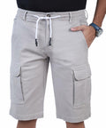 Charbonnier Men's Cotton Cargo Shorts – Light Grey, 38