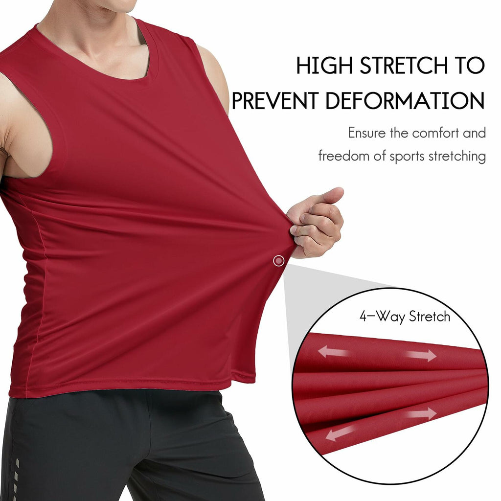 Haimont Men's UPF 50 Rash Guard Tank – Red, M