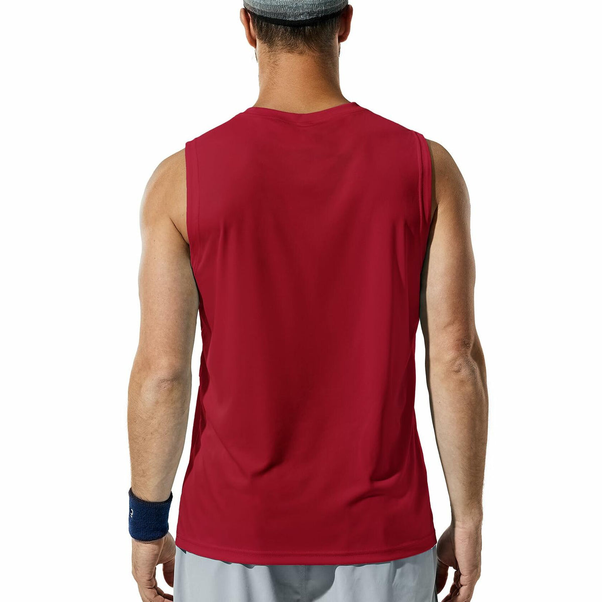 Haimont Men's UPF 50 Rash Guard Tank – Red, M