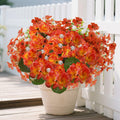 UV-Resistant Artificial Orange Fall Flowers – 12 Bundles
