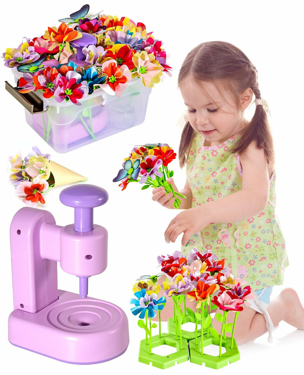 Maylatte DIY Fabric Flower Bouquet Craft Kit — Ages 4–8