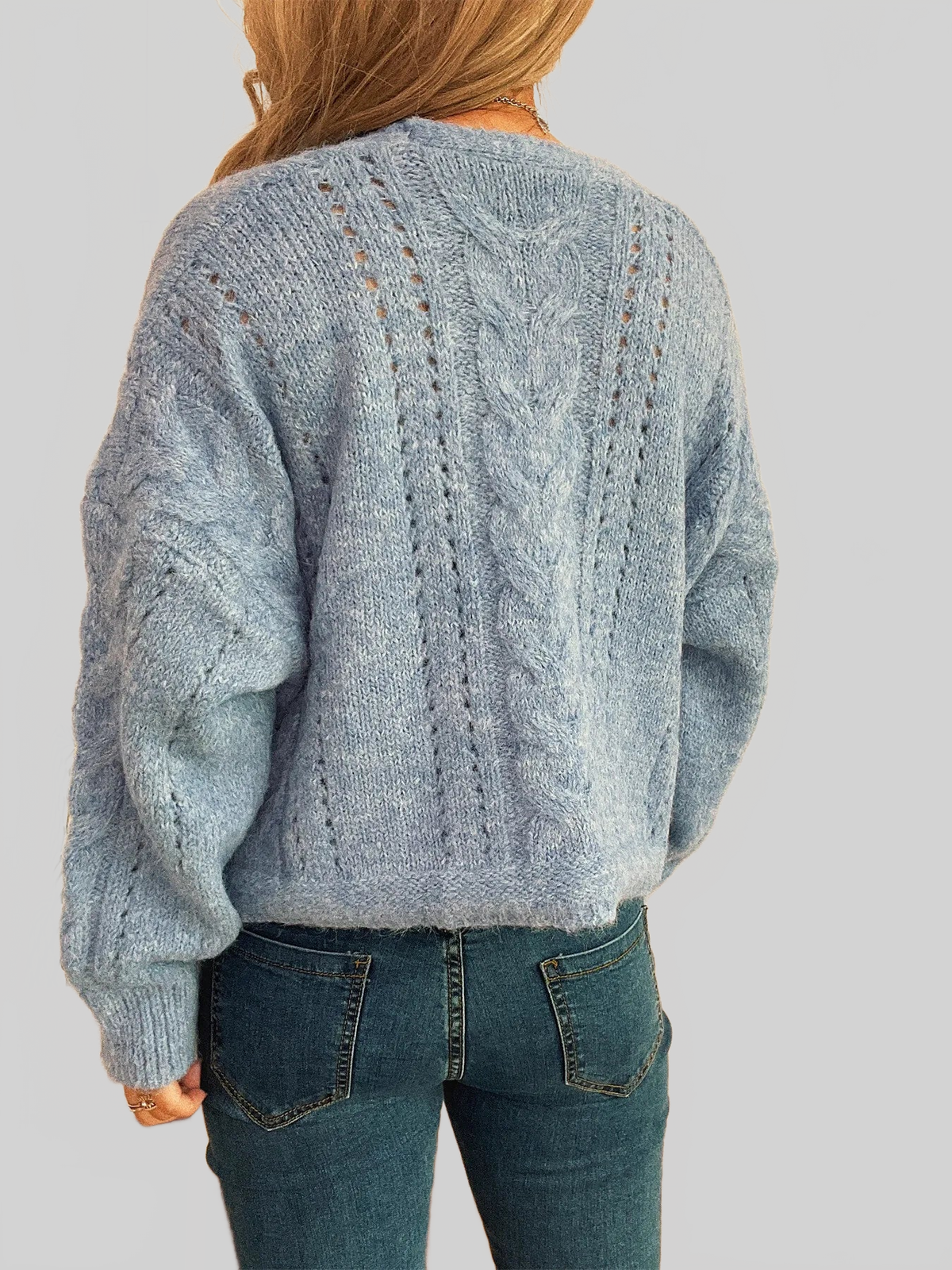Women's Cable-Knit Button-Up Cardigan Sweater