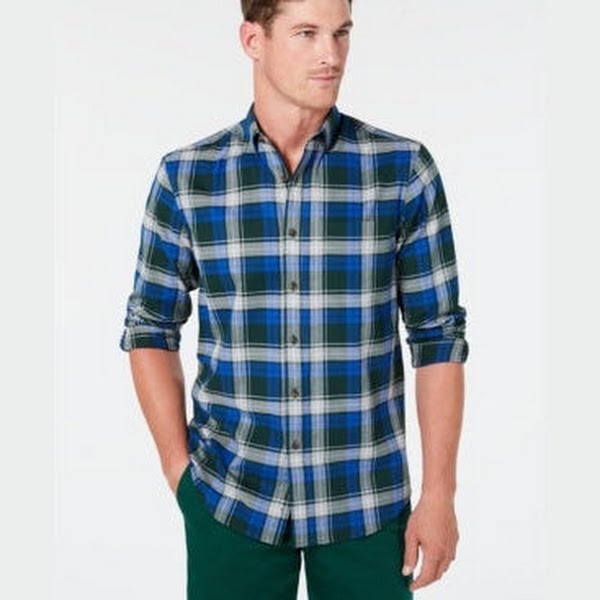 Club Room Men’s Stretch Cotton Plaid Flannel Shirt