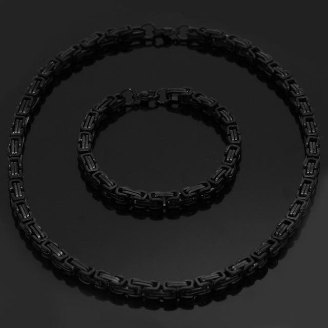Viking Stainless Steel King Chain & Bracelet Set