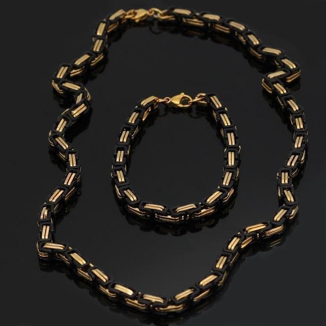 Viking Stainless Steel King Chain & Bracelet Set