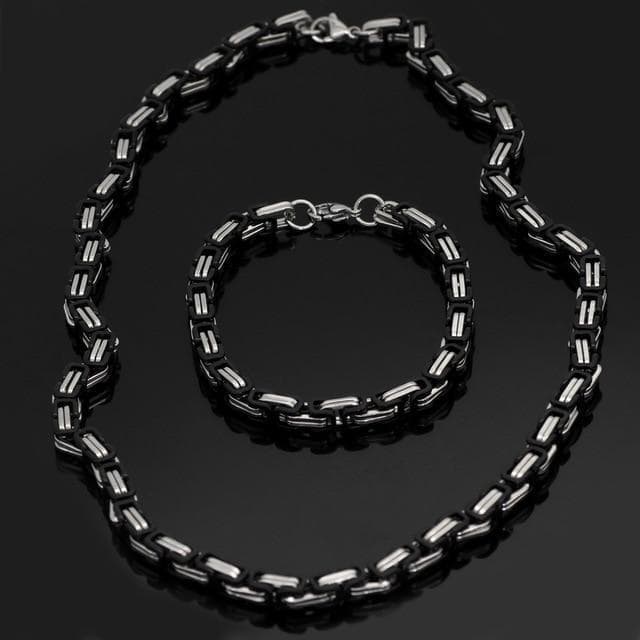 Viking Stainless Steel King Chain & Bracelet Set