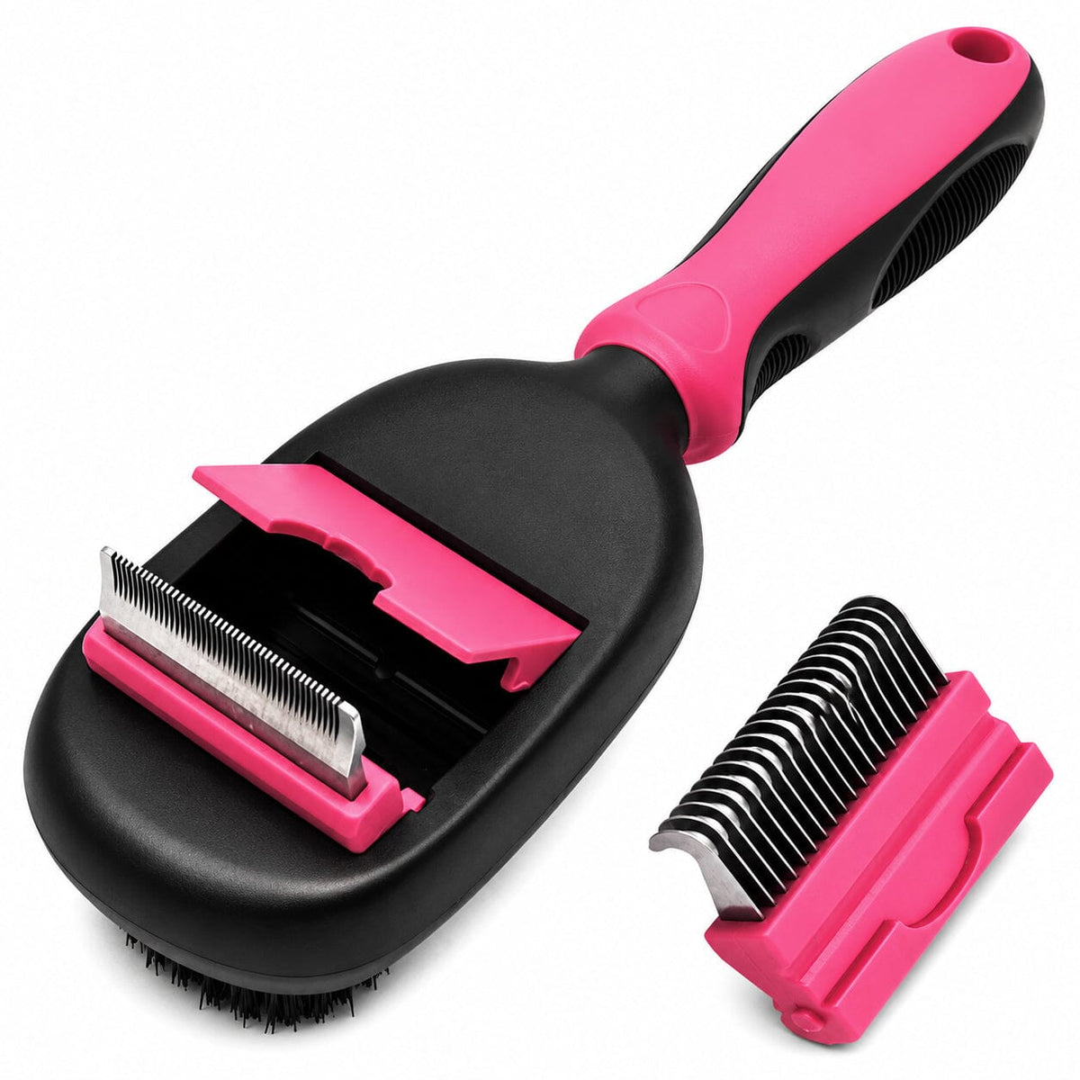 Pet Life ® 'Conversion' 5-in-1 Interchangeable Dematting and Deshedding Bristle Pin and Massage Grooming Pet
