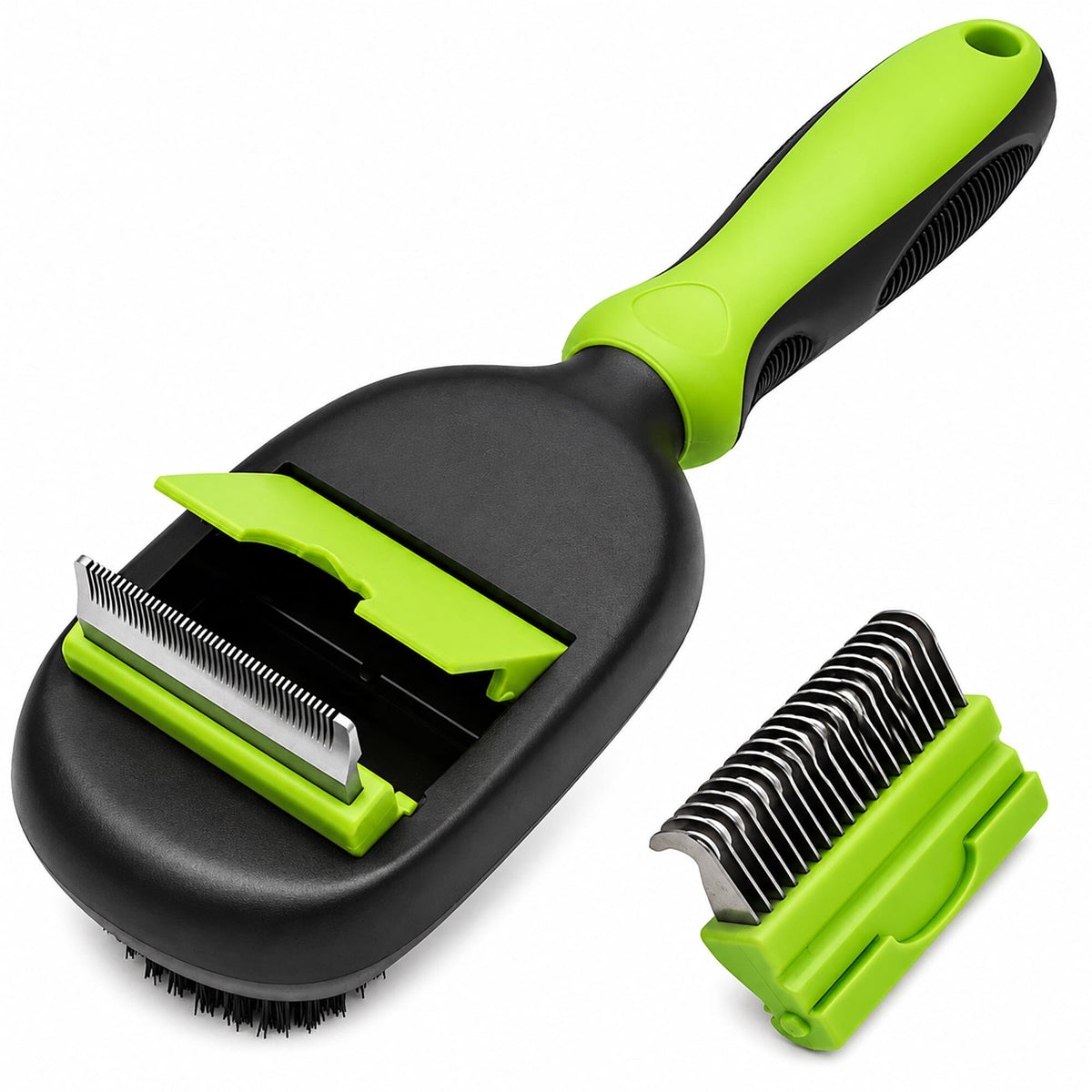 Pet Life ® 'Conversion' 5-in-1 Interchangeable Dematting and Deshedding Bristle Pin and Massage Grooming Pet
