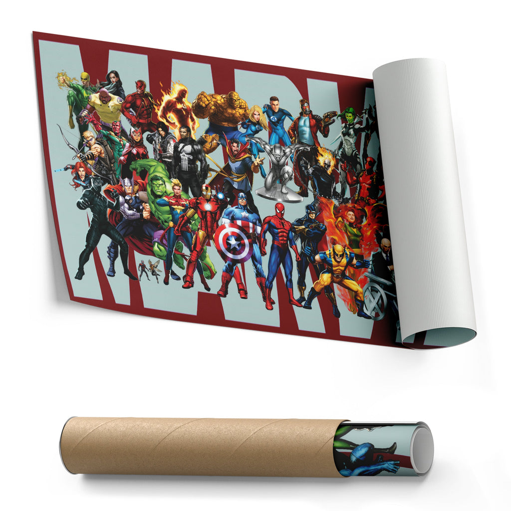 Marvel Superheroes Comic-Style Canvas Wall Art
