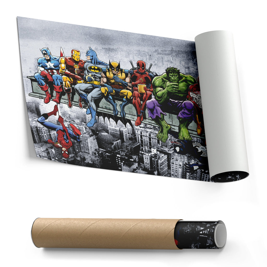 Marvel & DC Superheroes Skyscraper Canvas Wall Art