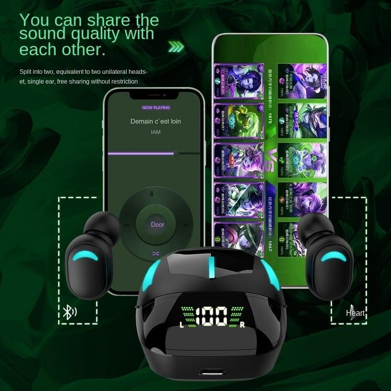 STEVVEX Bluetooth 5.1 Wireless Earbuds with LED Charging Case