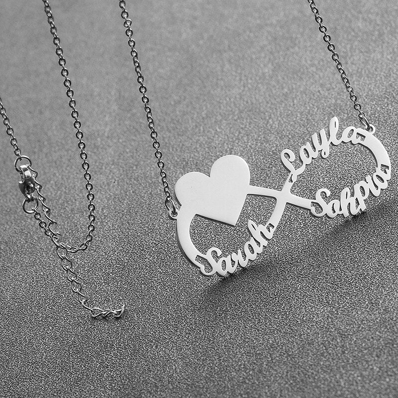 Personalized Infinity Heart Name & Photo Necklace