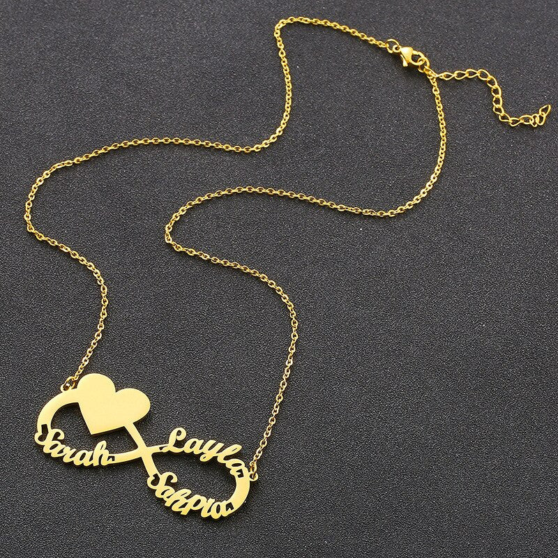 Personalized Infinity Heart Name & Photo Necklace
