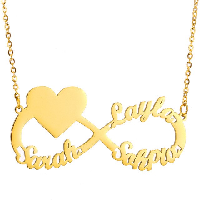 Personalized Infinity Heart Name & Photo Necklace