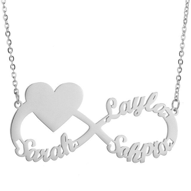 Personalized Infinity Heart Name & Photo Necklace