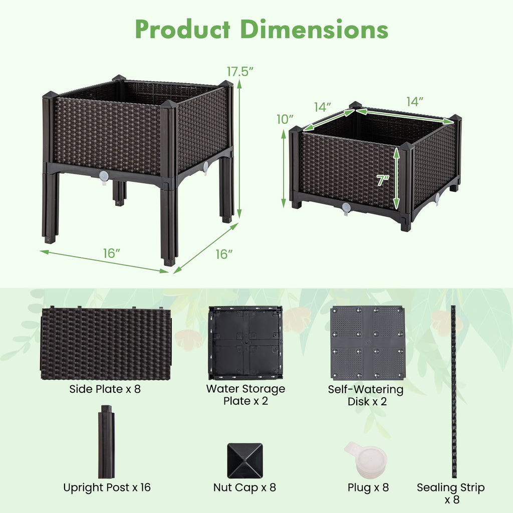 Elevated Plastic Raised Garden Beds – Set of 2