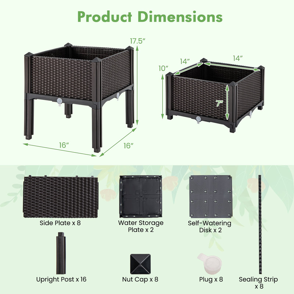 Elevated Plastic Raised Garden Beds – Set of 2
