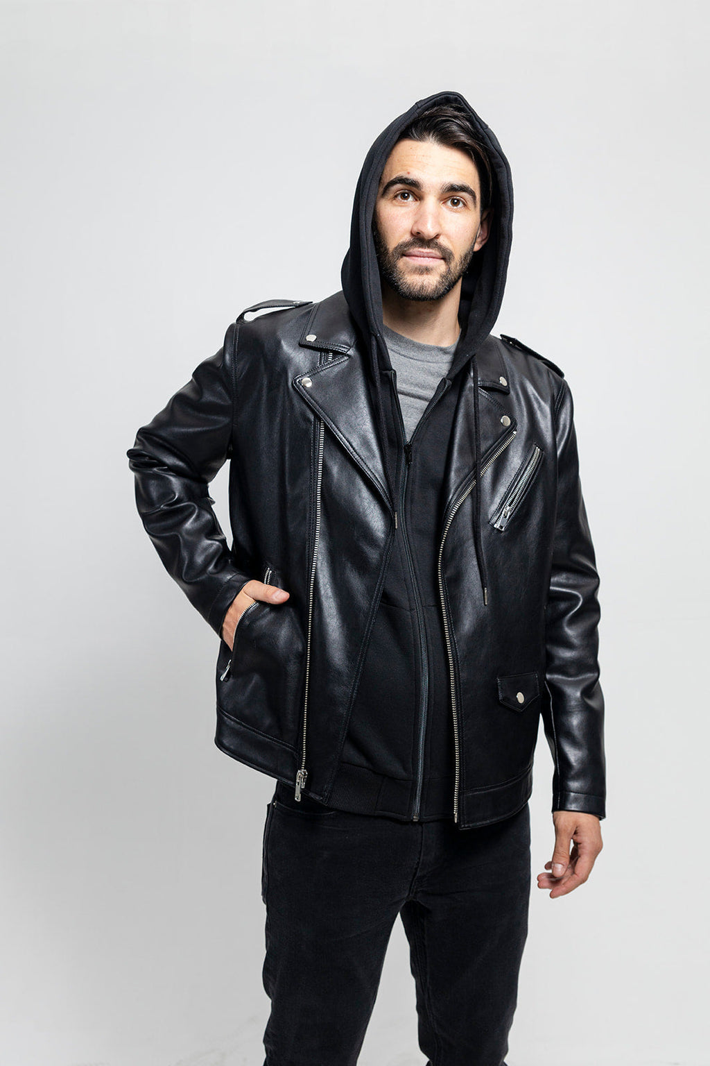 Ralph Men's Faux Leather Moto Jacket