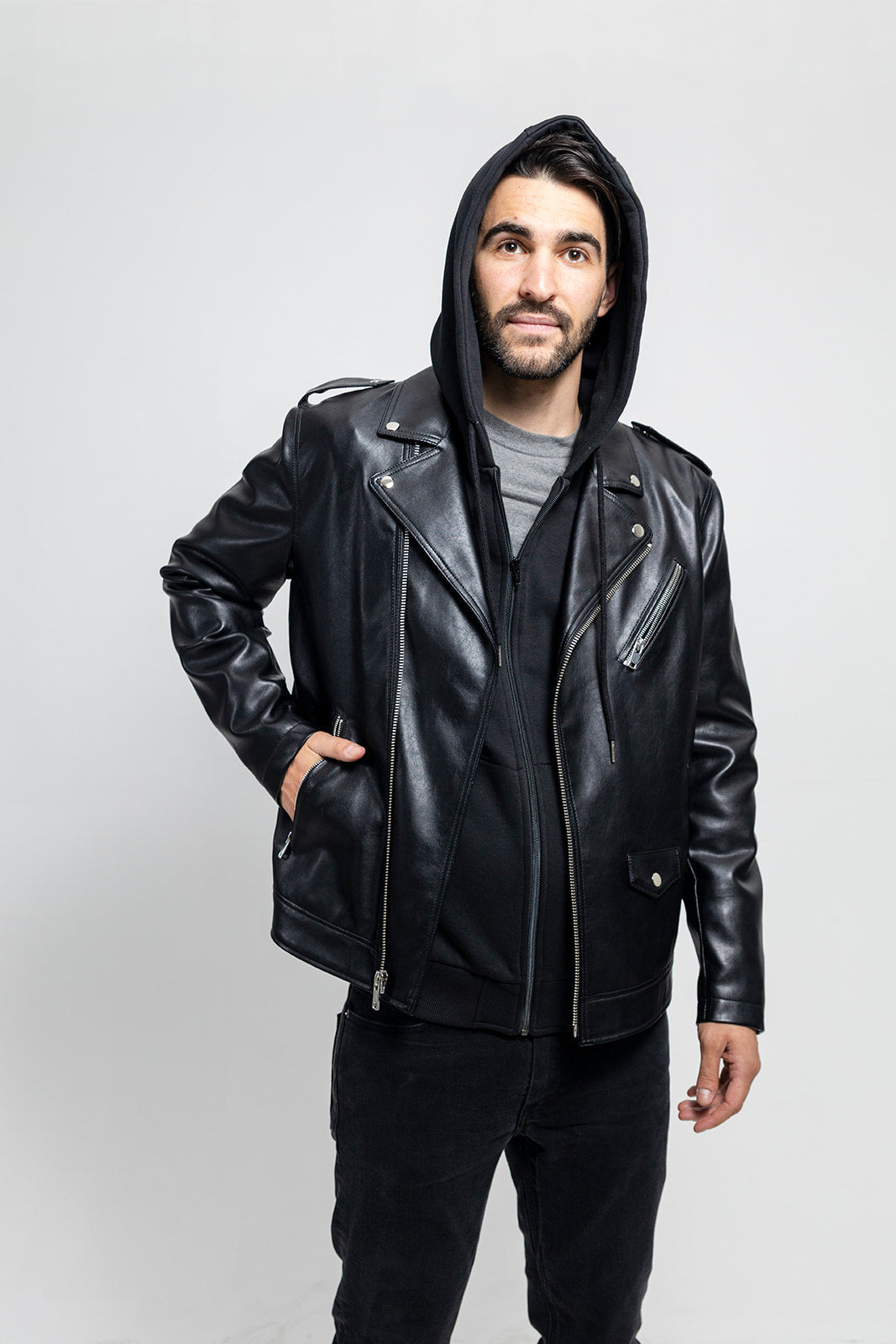 Ralph Men's Faux Leather Moto Jacket