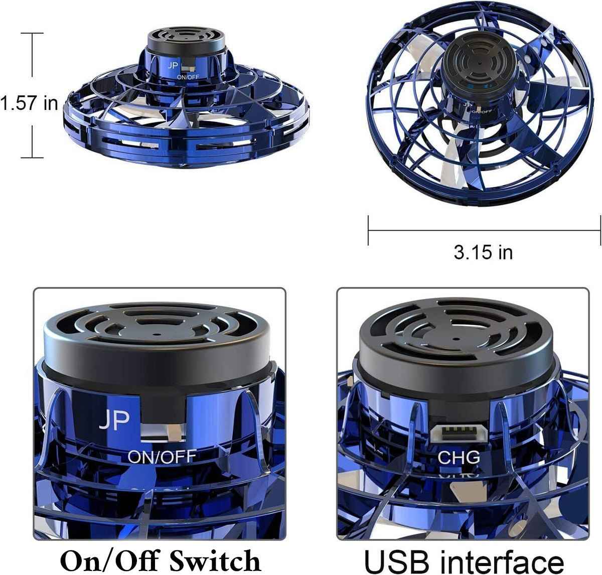 Rechargeable UFO Flying Spinner Toy