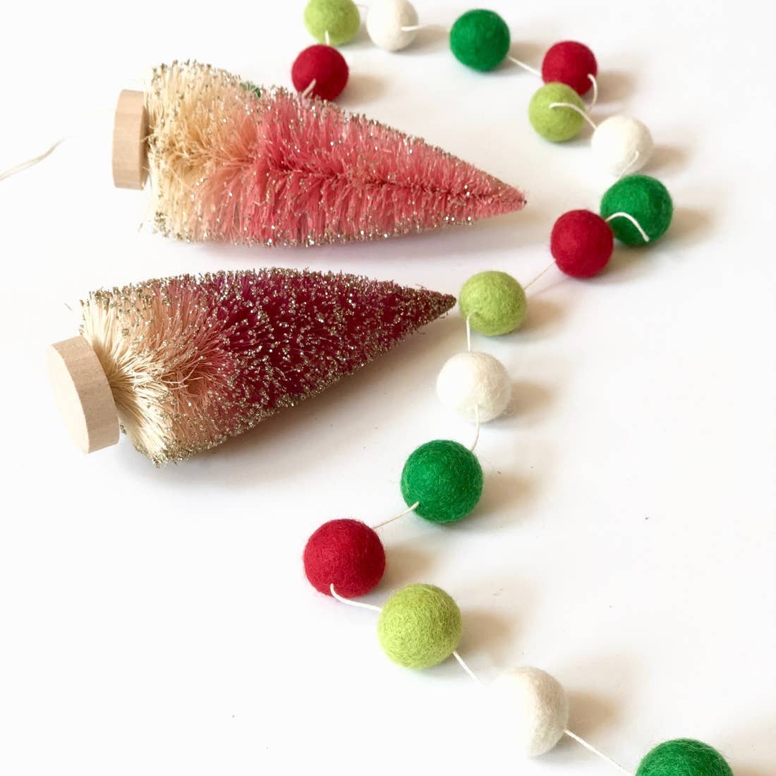 Christmas Wool Felt Pom-Pom Garland – 5 ft